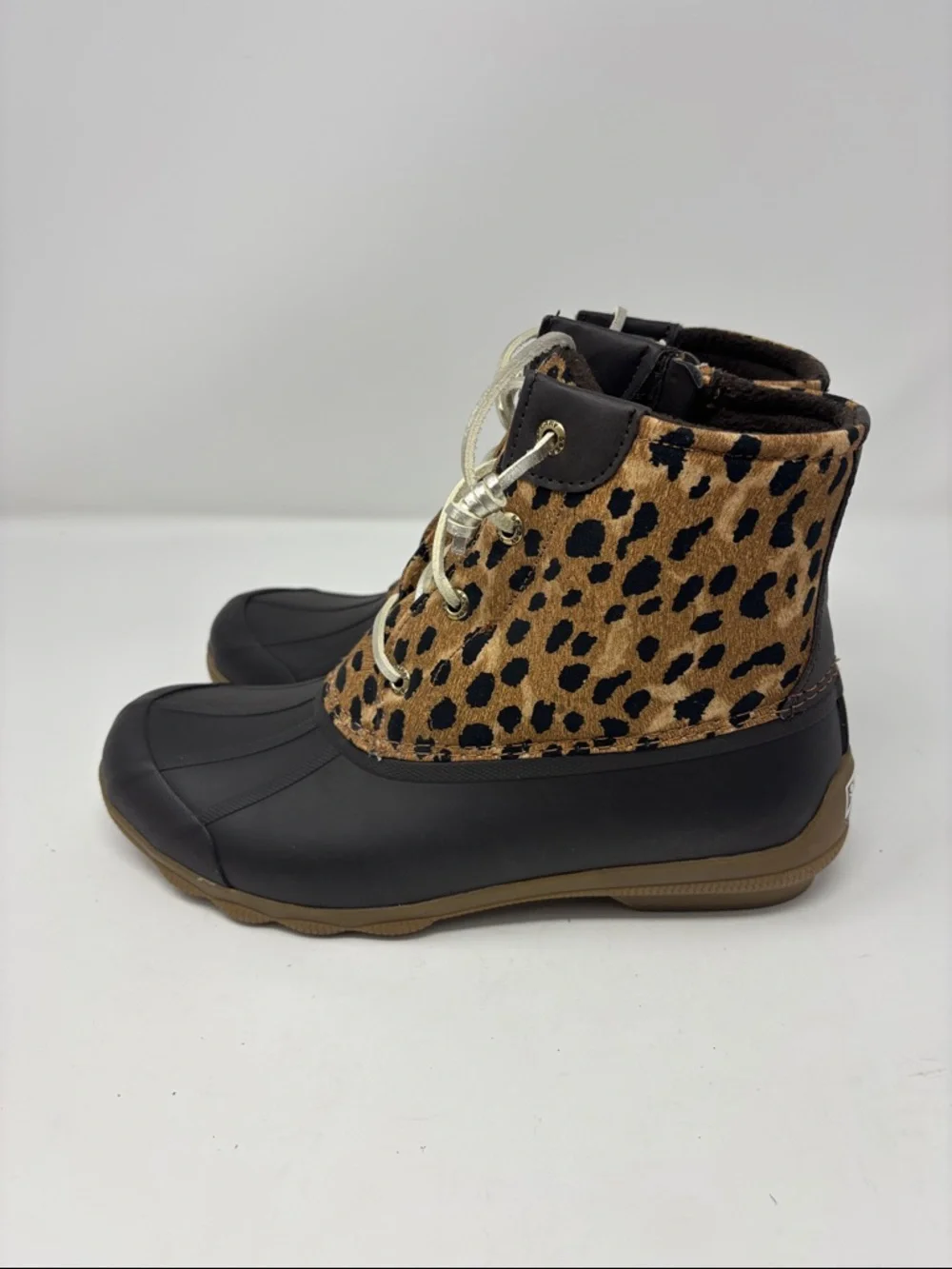 Sperry | Leopard Print Duck Boots -‎ Women's Waterproof Ankle Boot 8.5